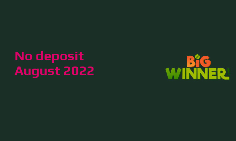 Latest no deposit bonus from BigWinner 27th of August 2022