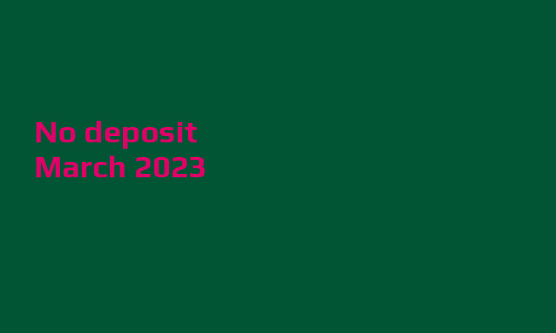 Latest no deposit bonus from Tusk Casino, today 30th of March 2023